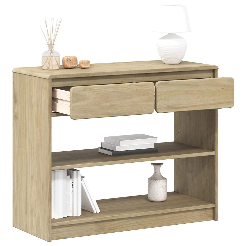 Solid Oak Console Table SAUDA - 89.5x36.5x73 cm Pine Wood