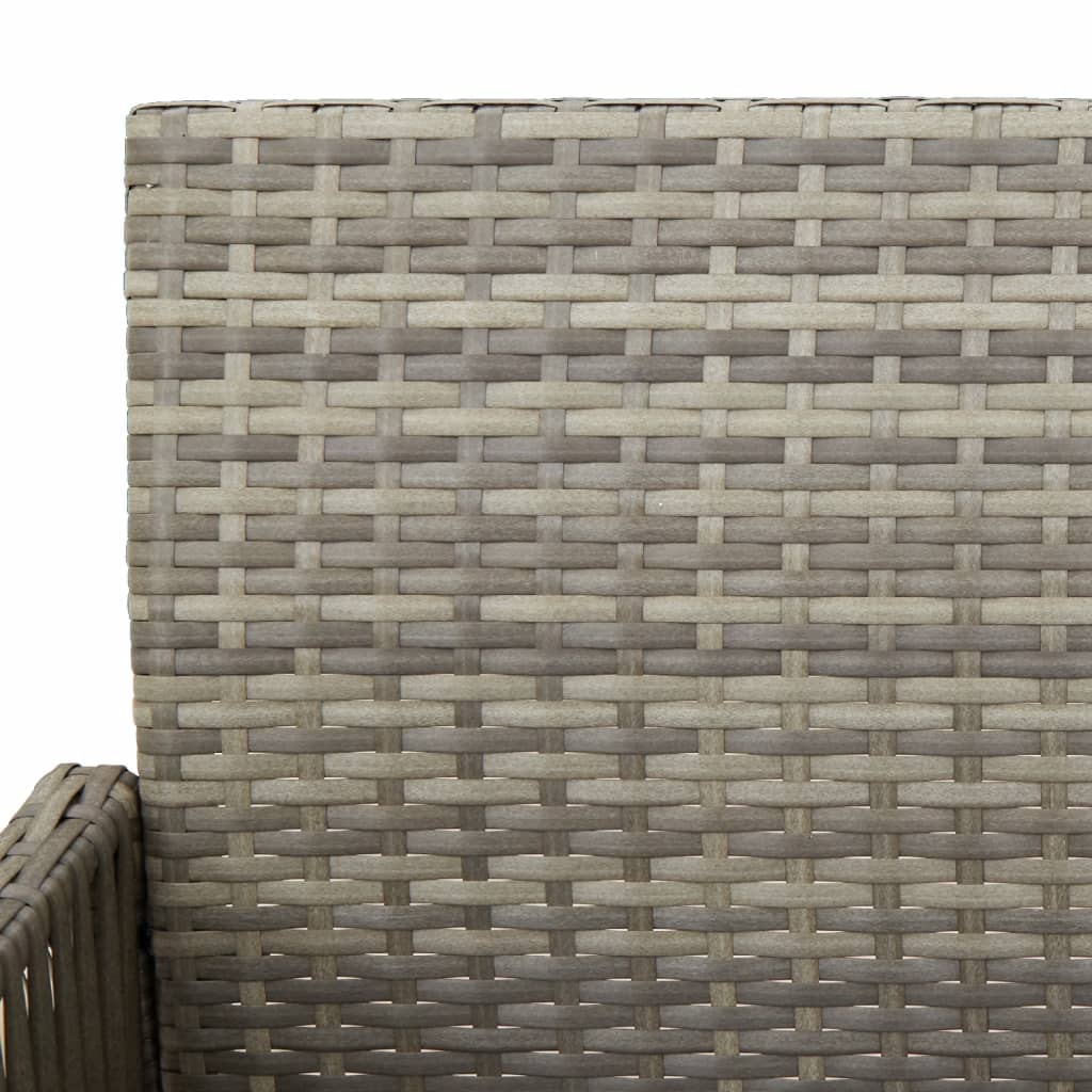Set of 2 Grey Poly Rattan Garden Bar Stools - Stylish & Durable