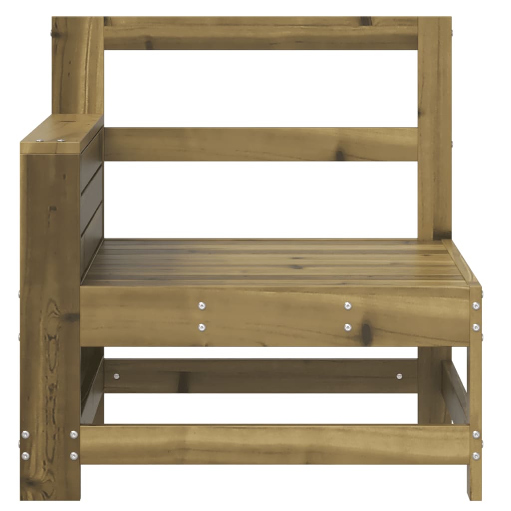 Pine Wood Garden Sofa Set with Armrest & Side Table