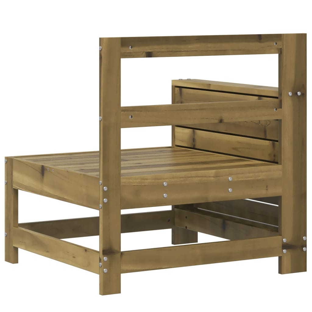 Pine Wood Garden Sofa Set with Armrest & Side Table