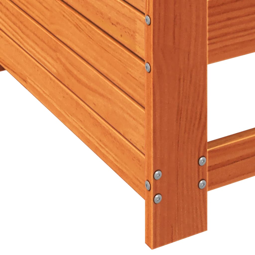 Solid Pine Garden Armrest Sofa Wax Brown 69x62x70.5 cm