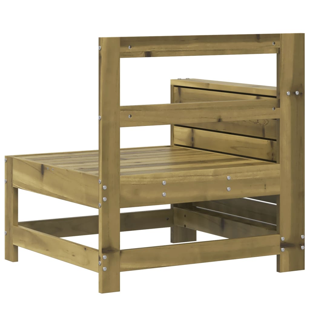 Impregnated Pine Wood Garden Sofa with Armrests - 69x62x70.5 cm