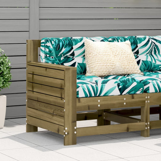 Impregnated Pine Wood Garden Sofa with Armrests - 69x62x70.5 cm