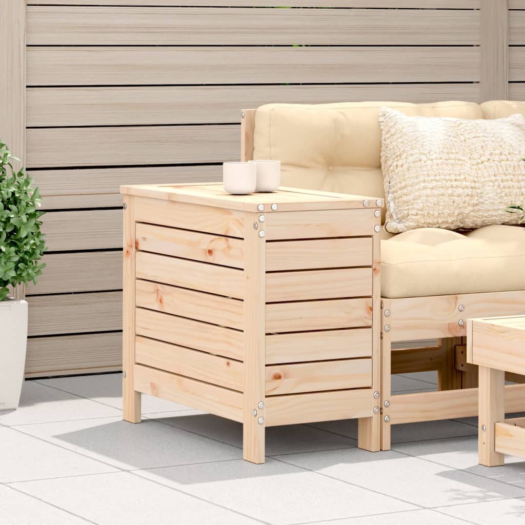 Solid Pine Wooden Garden Footstool - 62x31.5x52 cm