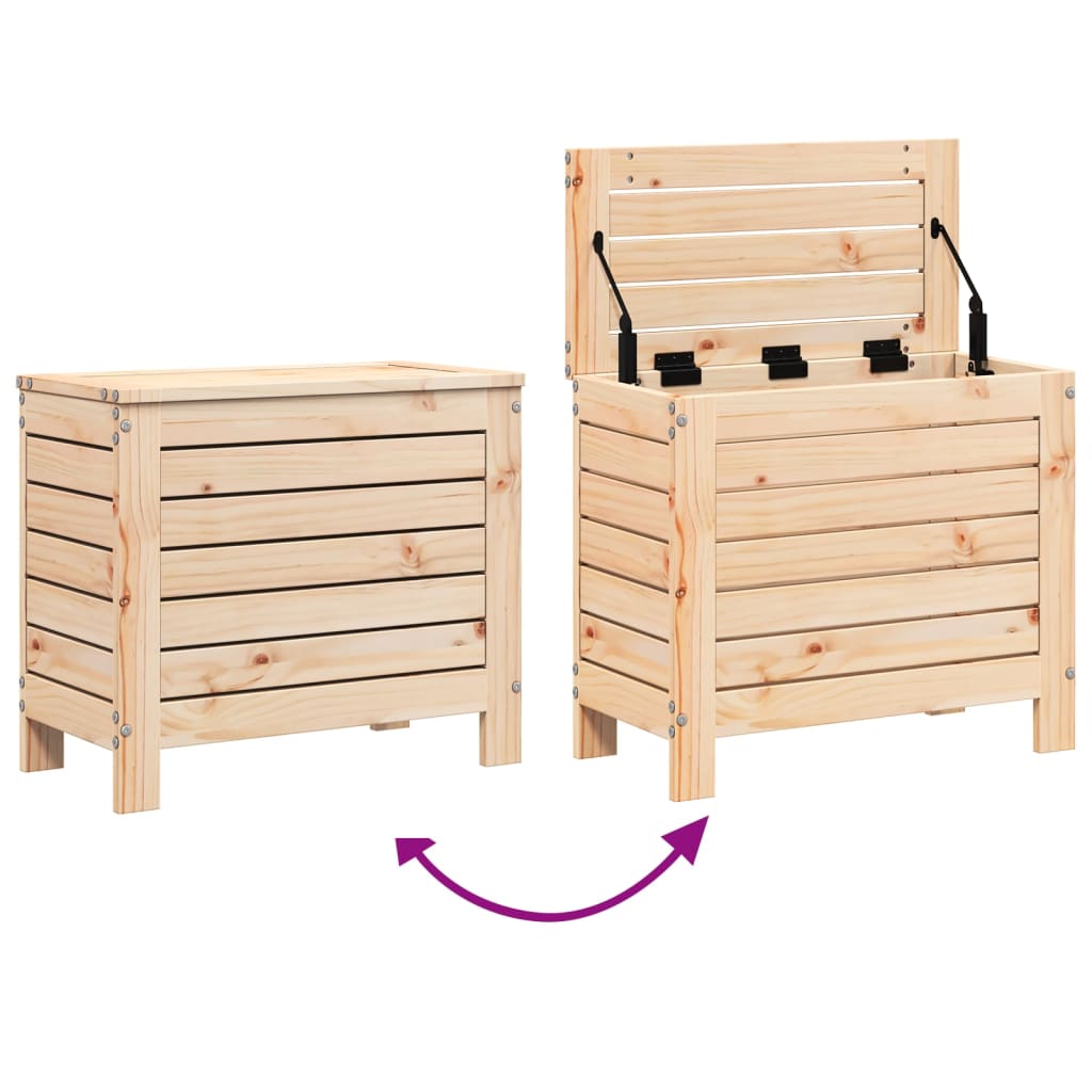 Solid Pine Wooden Garden Footstool - 62x31.5x52 cm