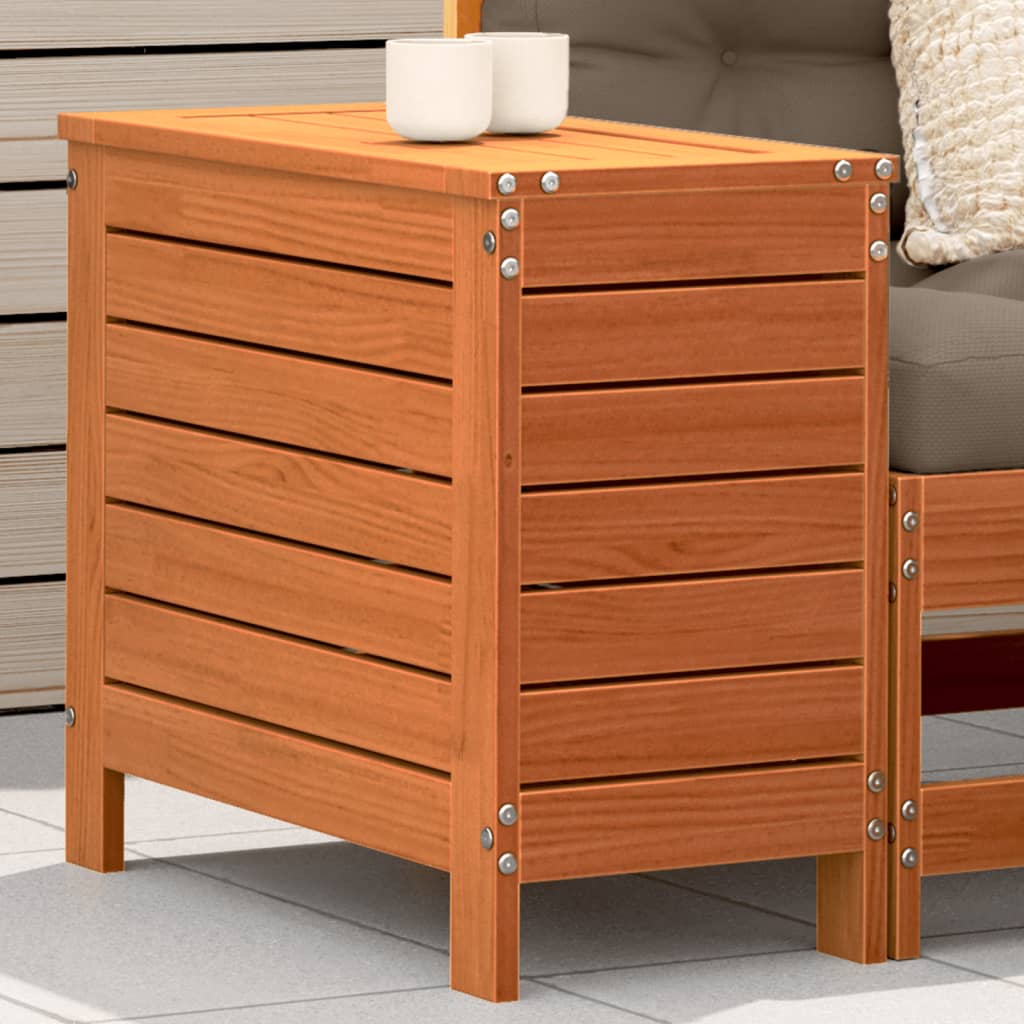 Garden Footstool Wax Brown Solid Pine Wood 62x31.5x52 cm