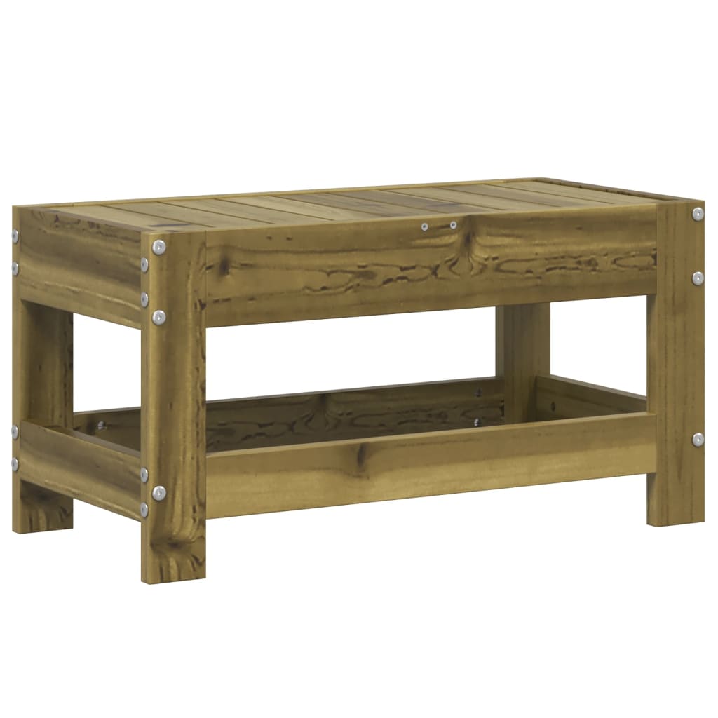 Compact Garden Footstool in Impregnated Pine Wood, 62x30x32 cm