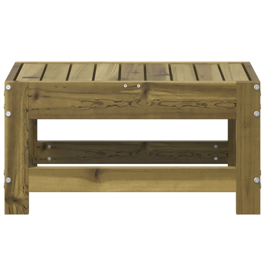 Compact Garden Footstool in Impregnated Pine Wood, 62x30x32 cm