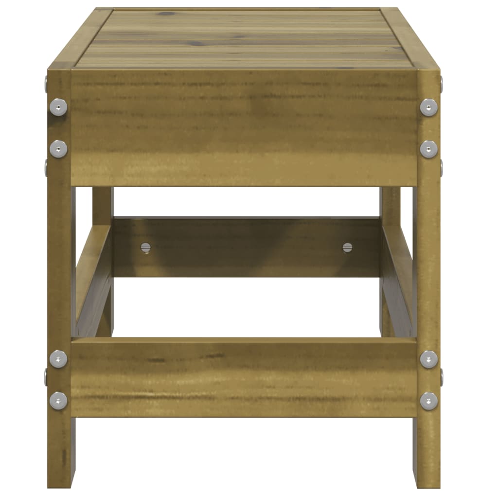 Compact Garden Footstool in Impregnated Pine Wood, 62x30x32 cm