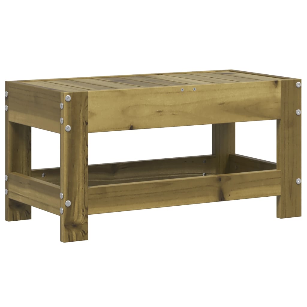 Compact Garden Footstool in Impregnated Pine Wood, 62x30x32 cm