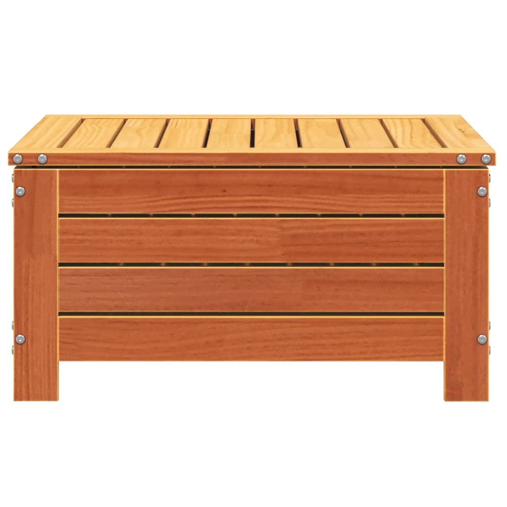 Solid Wood Pine Garden Footstool, Wax Brown, 62x63.5x32 cm