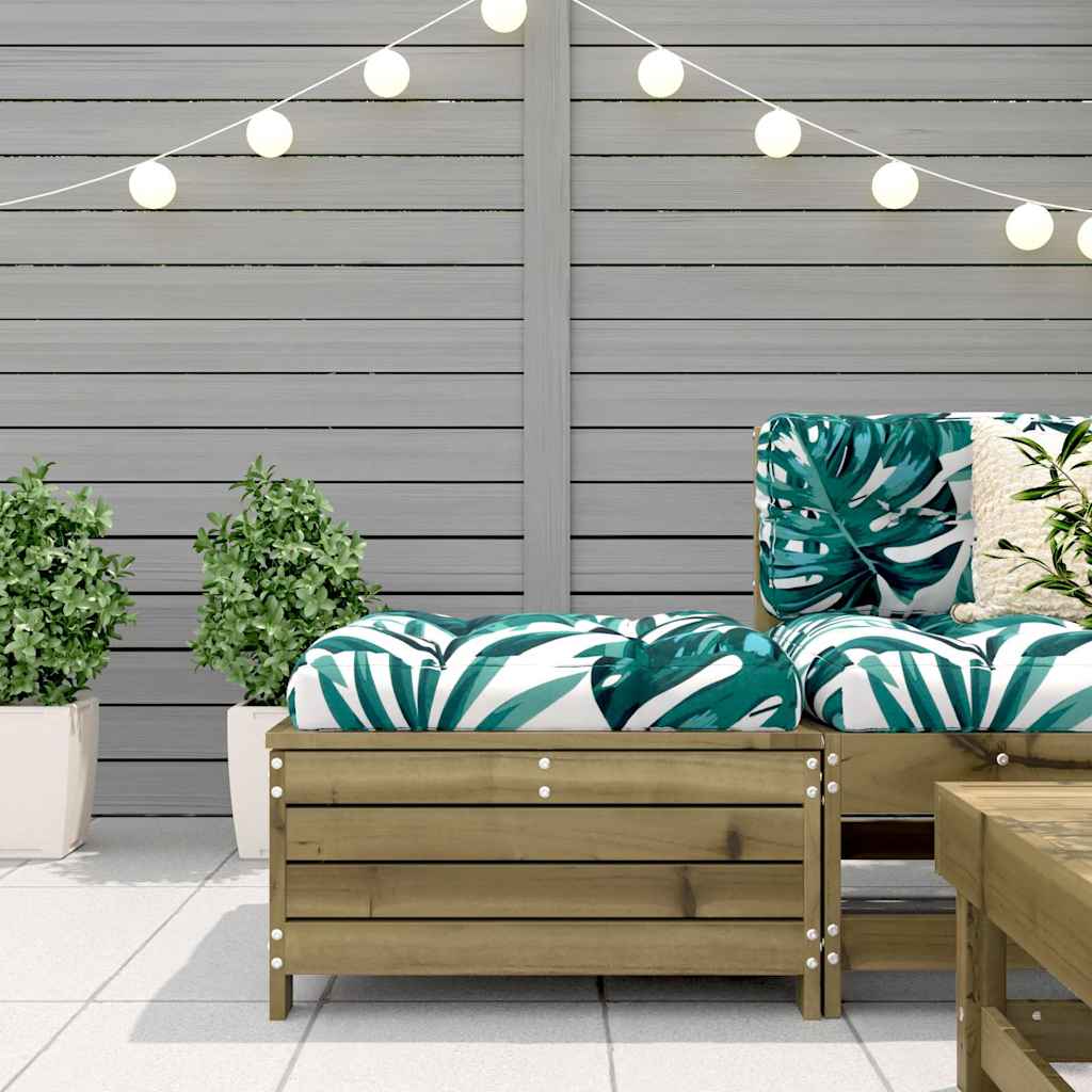 Impregnated Pine Garden Footstool 62x63.5x32 cm - Durable Outdoor Seat