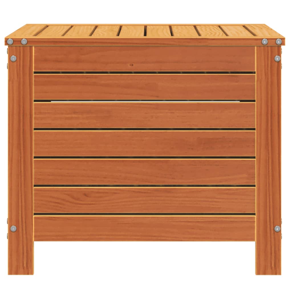 Solid Wood Pine Garden Footstool - Wax Brown, 62x63.5x53.5 cm