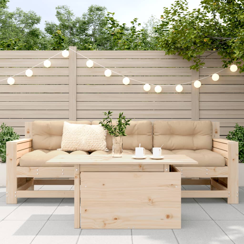Solid Wood Pine Garden Table 100x50x75 cm - Natural Elegance