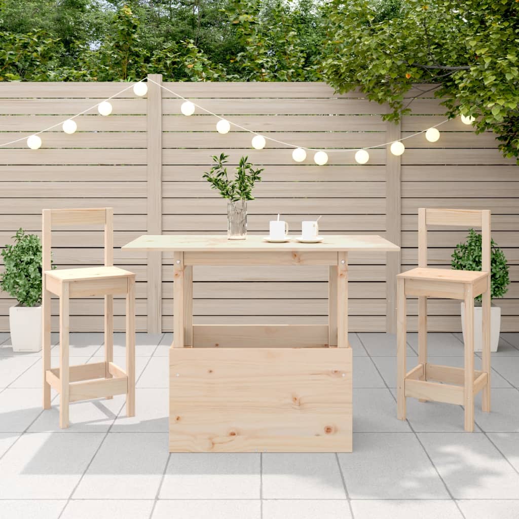 Solid Wood Pine Garden Table 100x50x75 cm - Natural Elegance