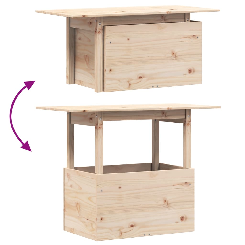 Solid Wood Pine Garden Table 100x50x75 cm - Natural Elegance