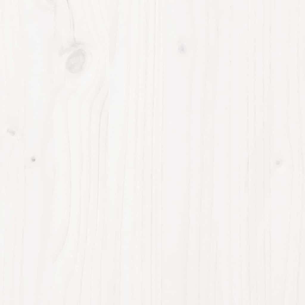 Solid Pine Garden Table, White, 100x50x75 cm
