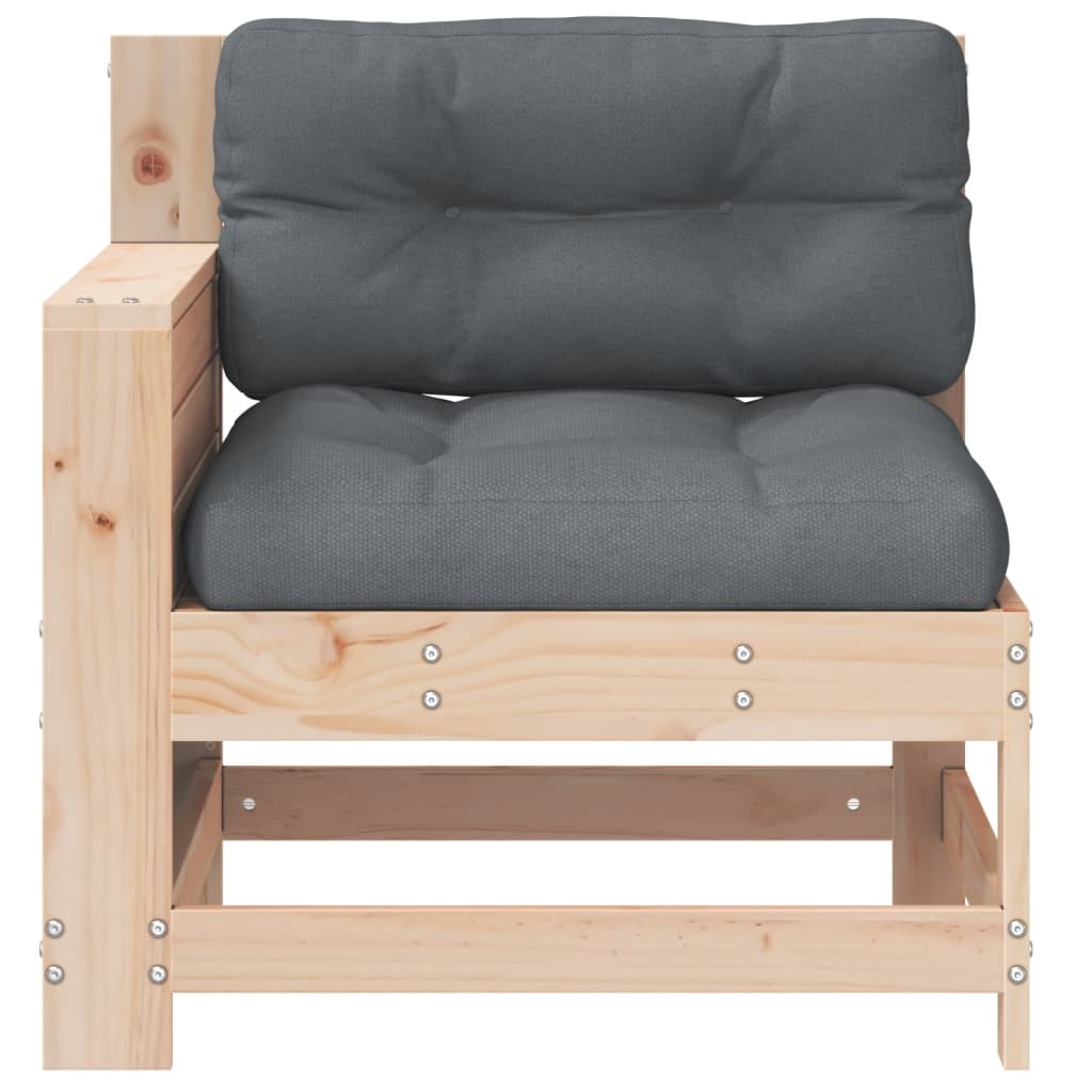 Solid Wood Pine Garden Sofa with Cushion - Comfortable Armrests