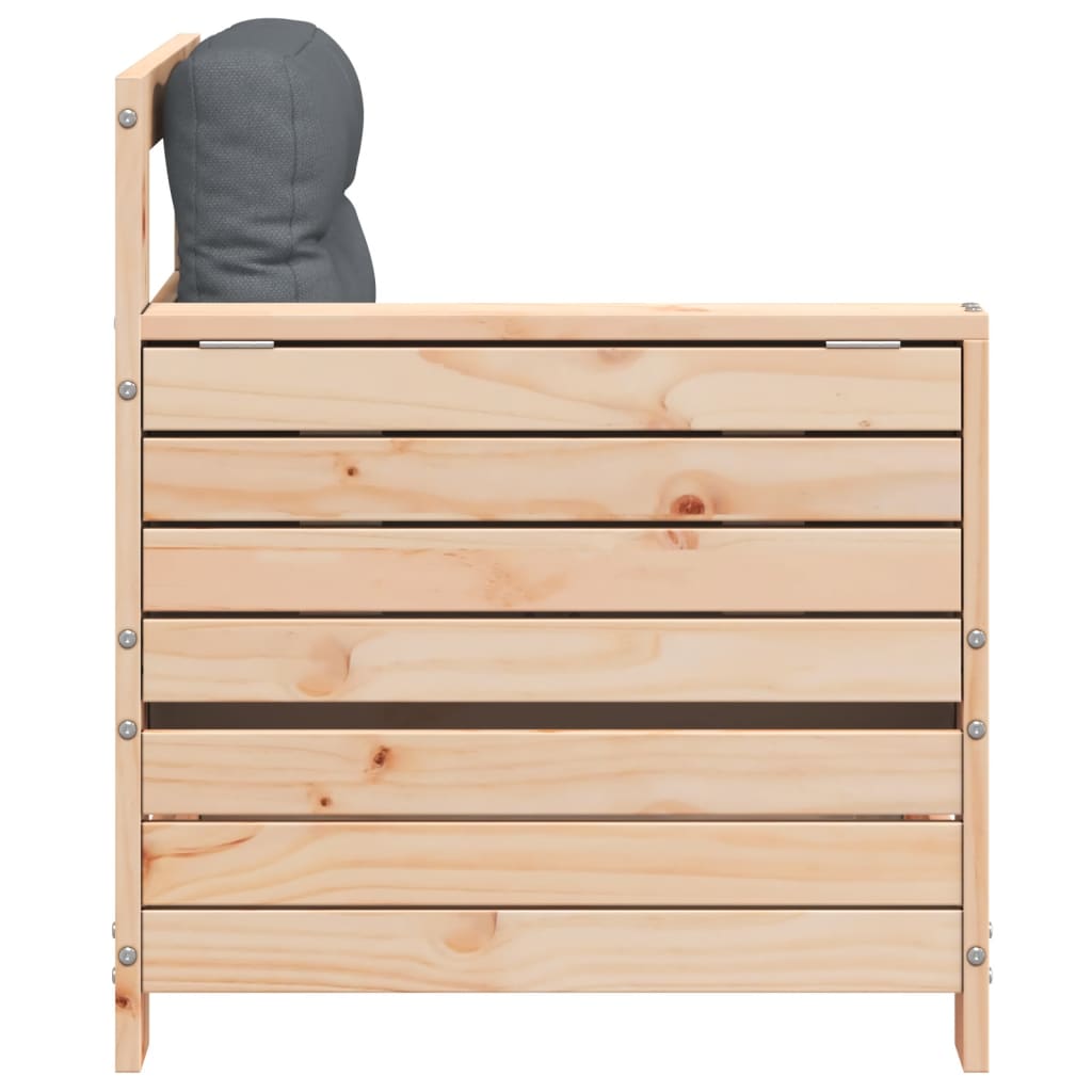 Solid Wood Pine Garden Sofa with Cushion - Comfortable Armrests