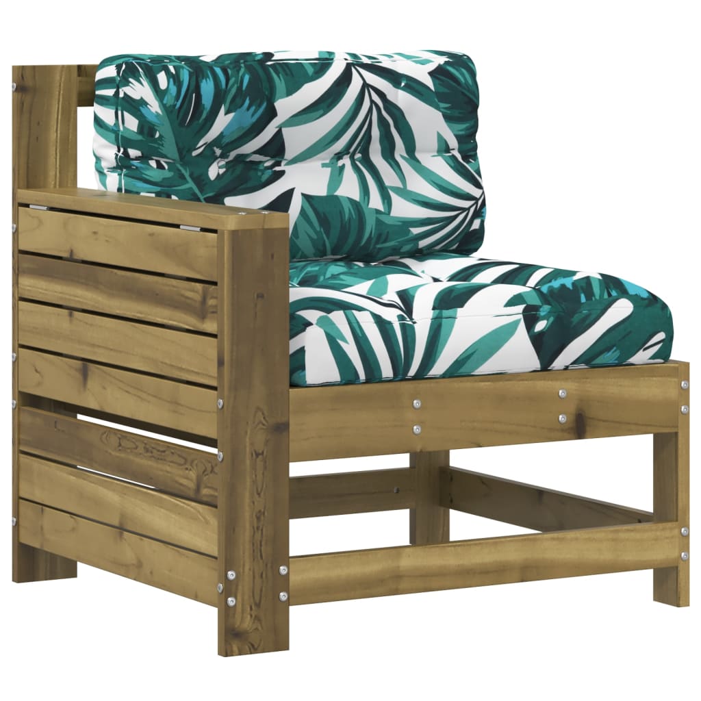 Pine Wood Garden Sofa with Cushions and Armrest - Durable Comfort