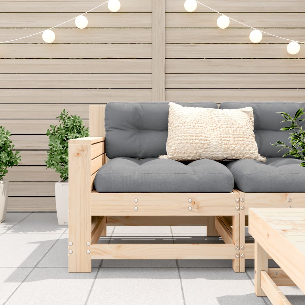Solid Pine Garden Sofa with Cushions – Stylish Armrest Design