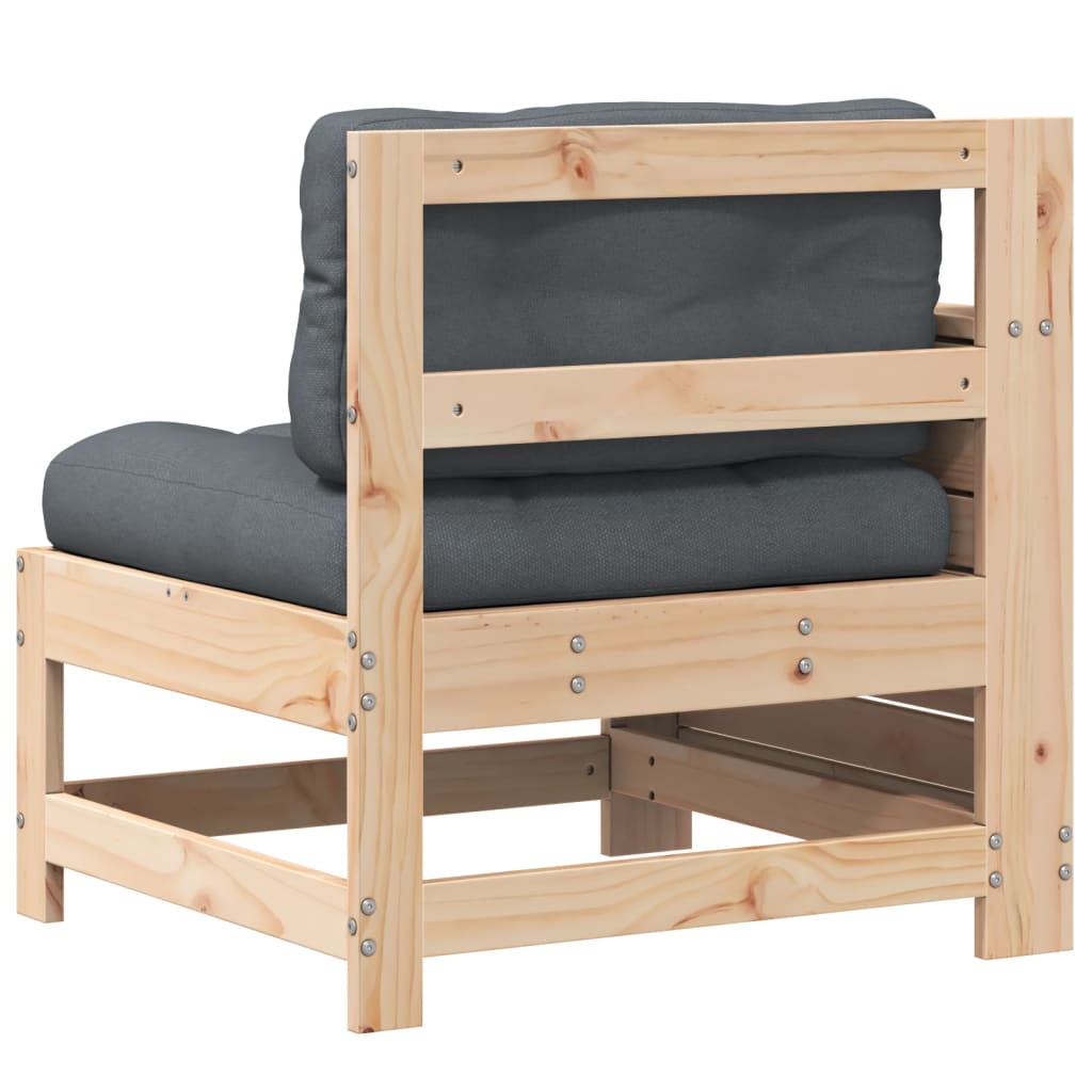 Solid Pine Garden Sofa with Cushions – Stylish Armrest Design