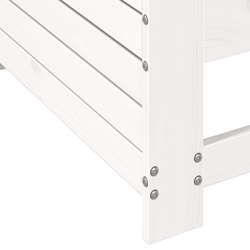 White Pine Garden Sofa with Cushion - Solid Wood Armrest Design