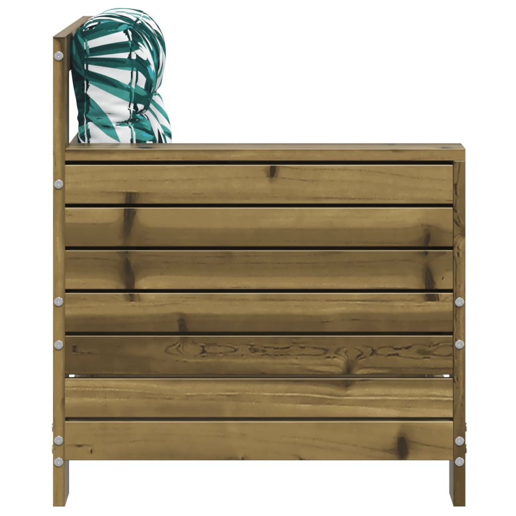 Wooden Pine Garden Sofa with Cushions & Armrests