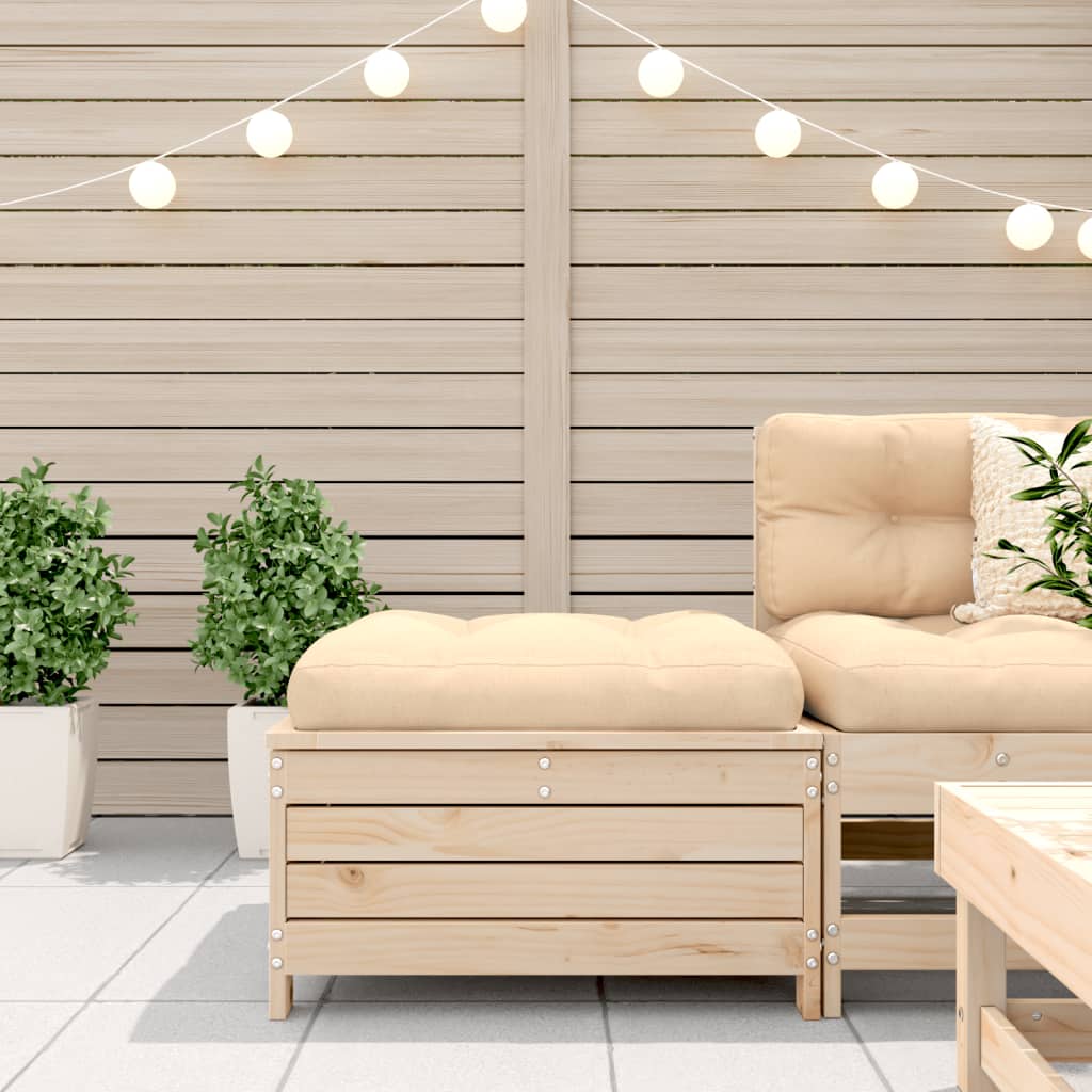 Solid Pine Garden Footstool with Cushion - Relax in Style!