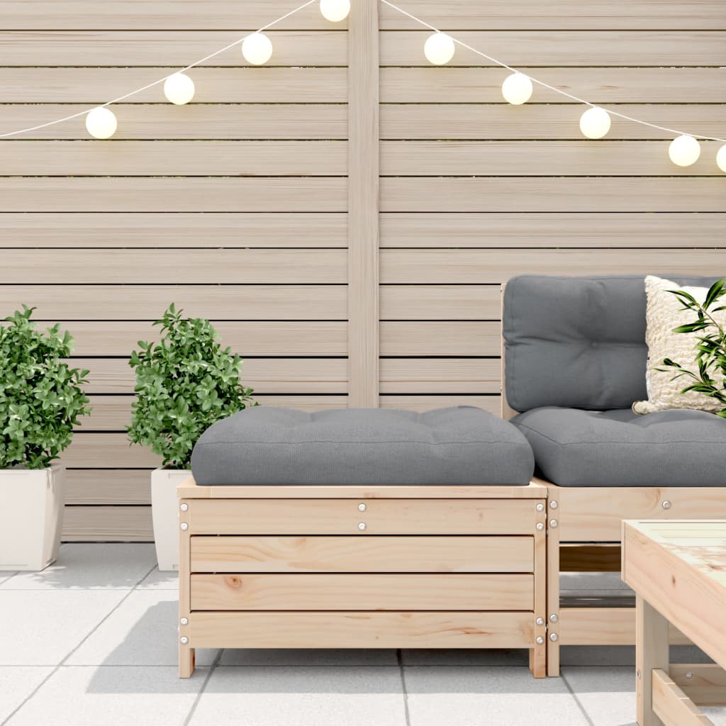 Solid Pine Garden Footstool with Cushion - Durable & Stylish