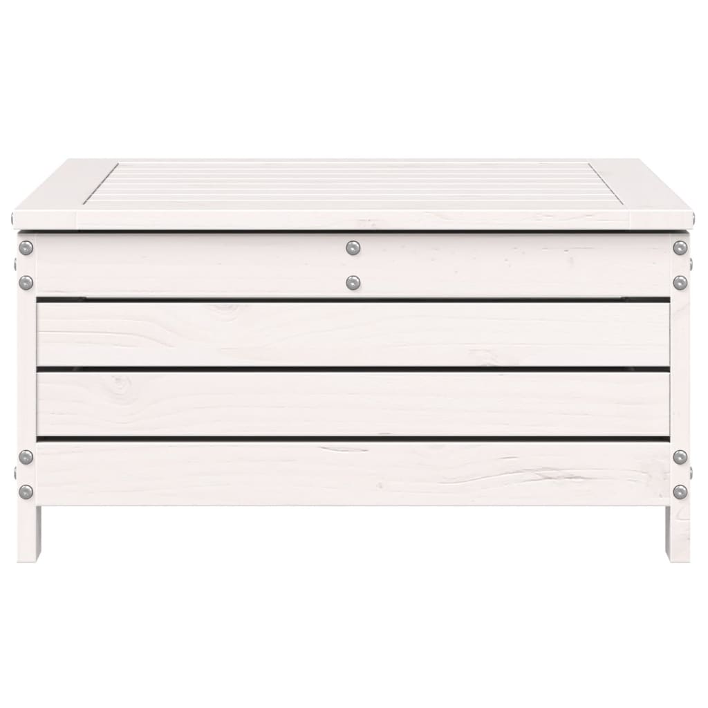 White Pine Garden Footstool with Cushion - Solid Wood Comfort