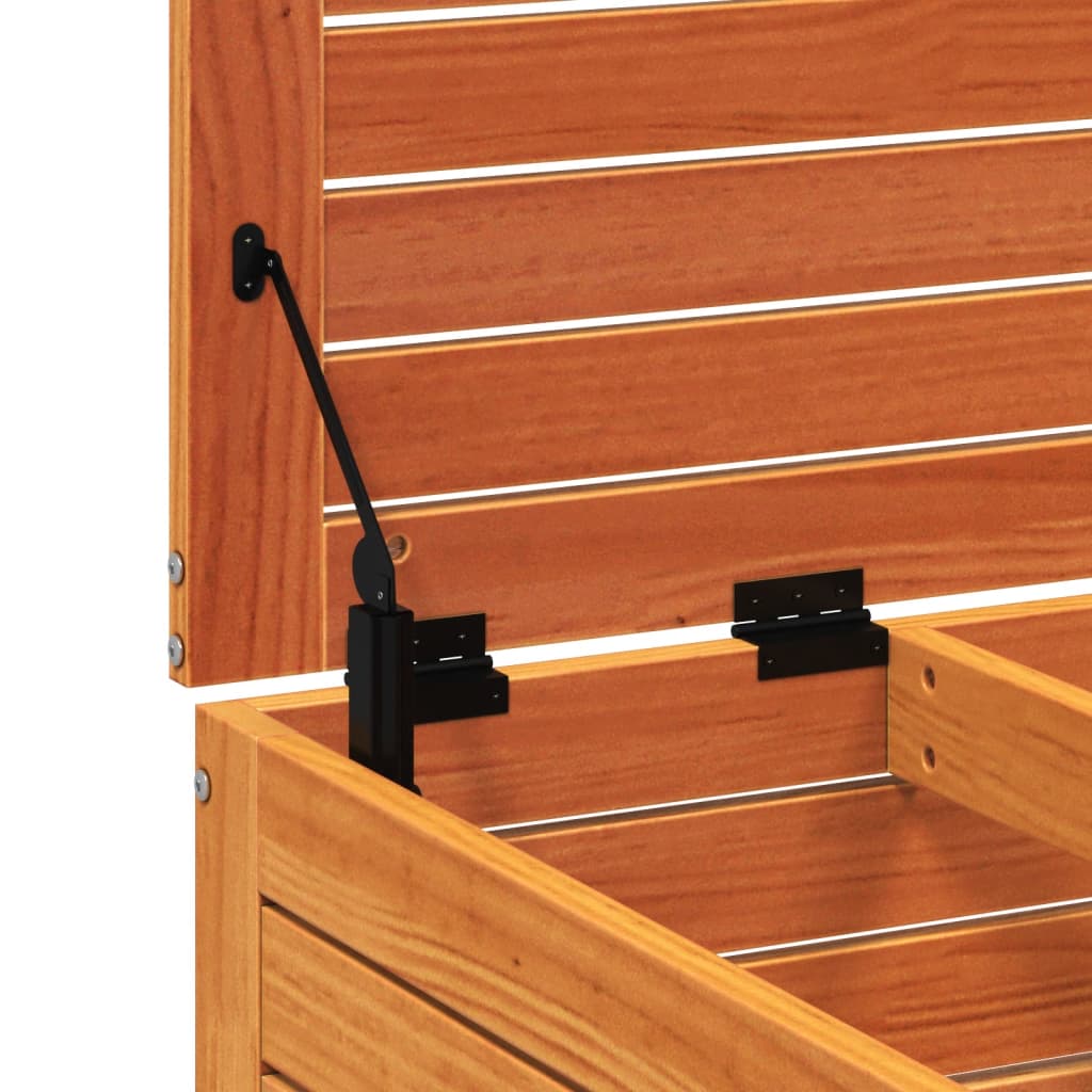 Wax Brown Pine Garden Footstool with Cushion - Solid Wood Design