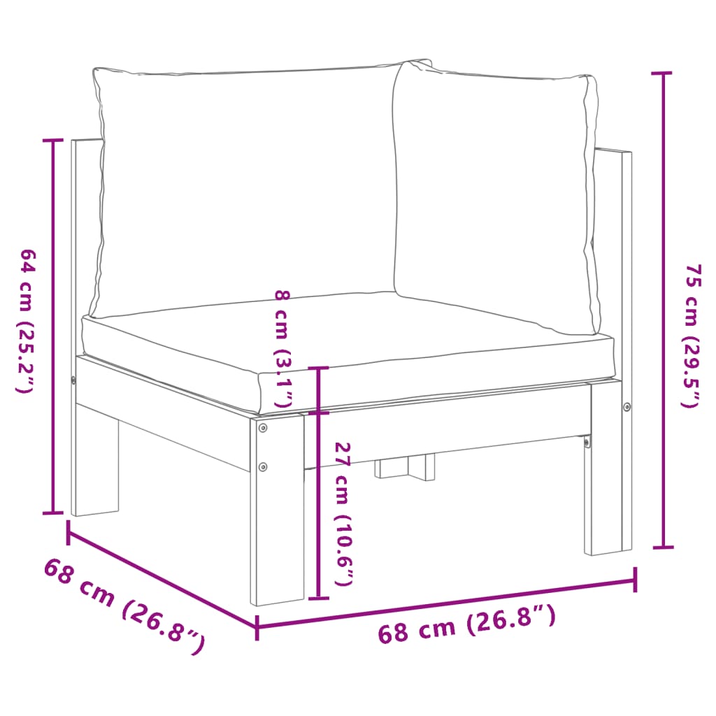 Acacia Wood Garden Sofa Corner with Cushions - Solid & Stylish