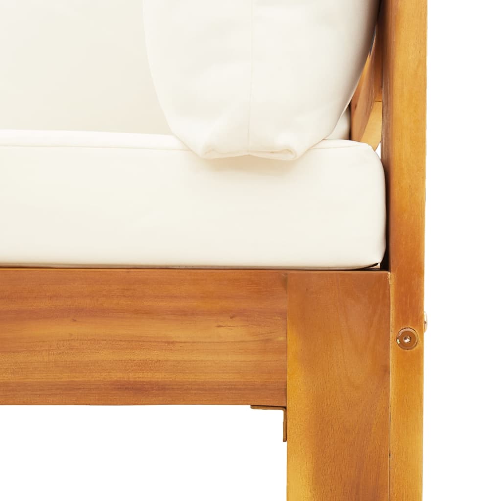 Solid Wood Acacia 2-Piece Garden Sofa Set with Cushions