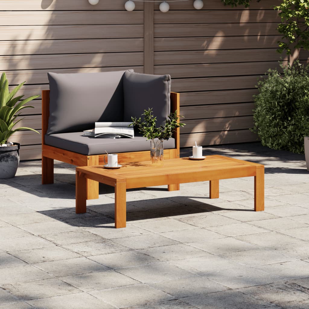 Stylish Acacia Wood 2 Piece Garden Sofa Set with Cushions
