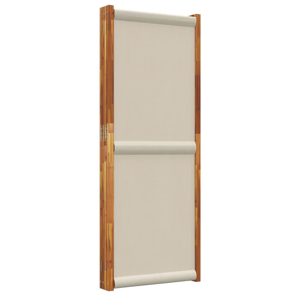 Elegant 4-Panel Room Divider, Light Grey Fabric, 280x180 cm