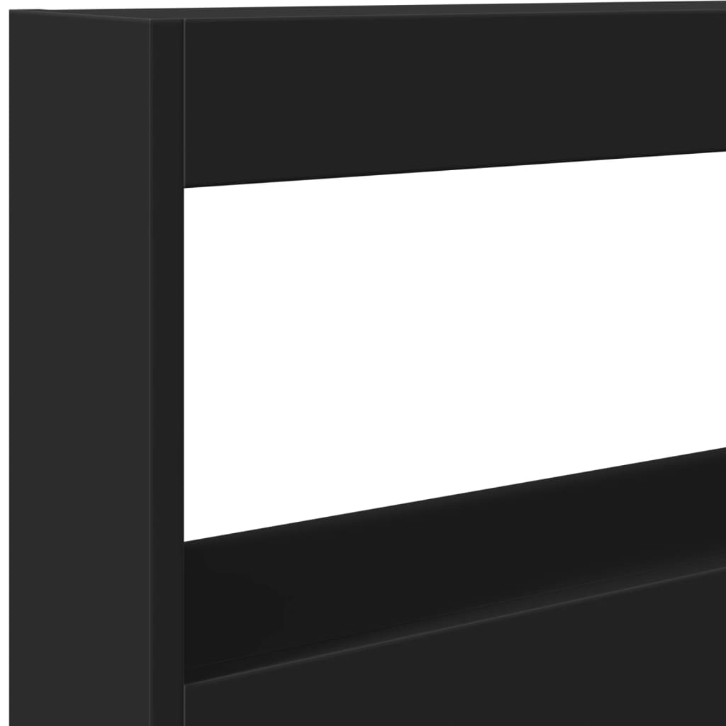 Sleek Black LED Headboard Cabinet 100x17x102 cm - Modern Design