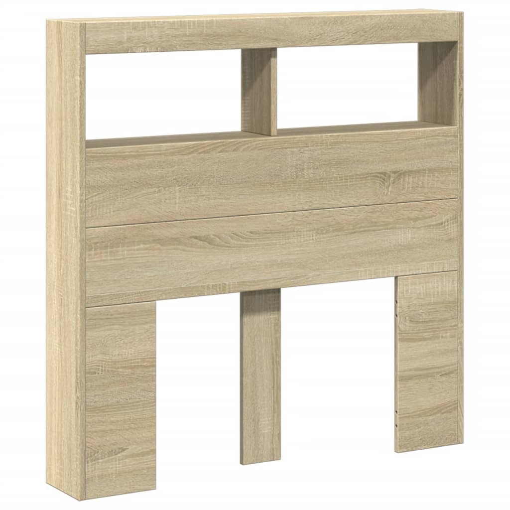 LED Headboard Cabinet, Sonoma Oak, 100x17x102 cm - Modern Style