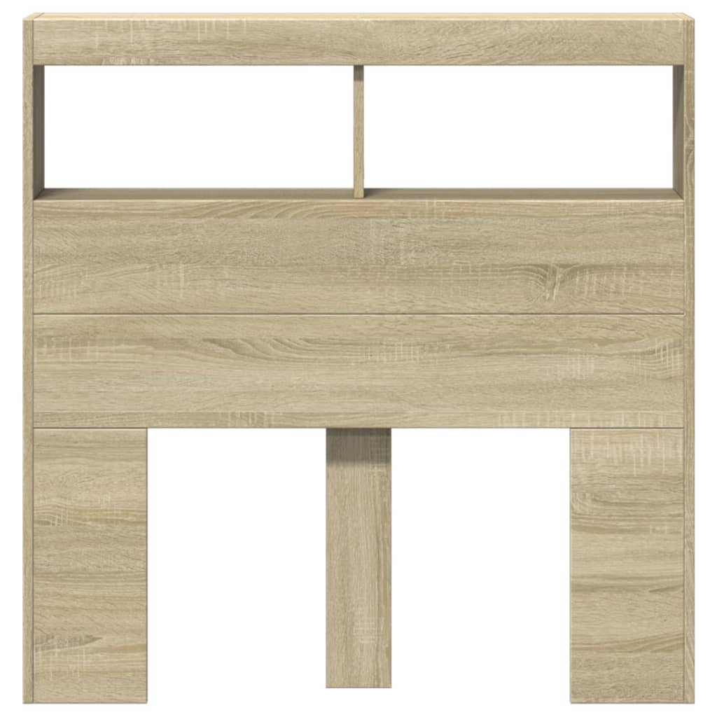 LED Headboard Cabinet, Sonoma Oak, 100x17x102 cm - Modern Style