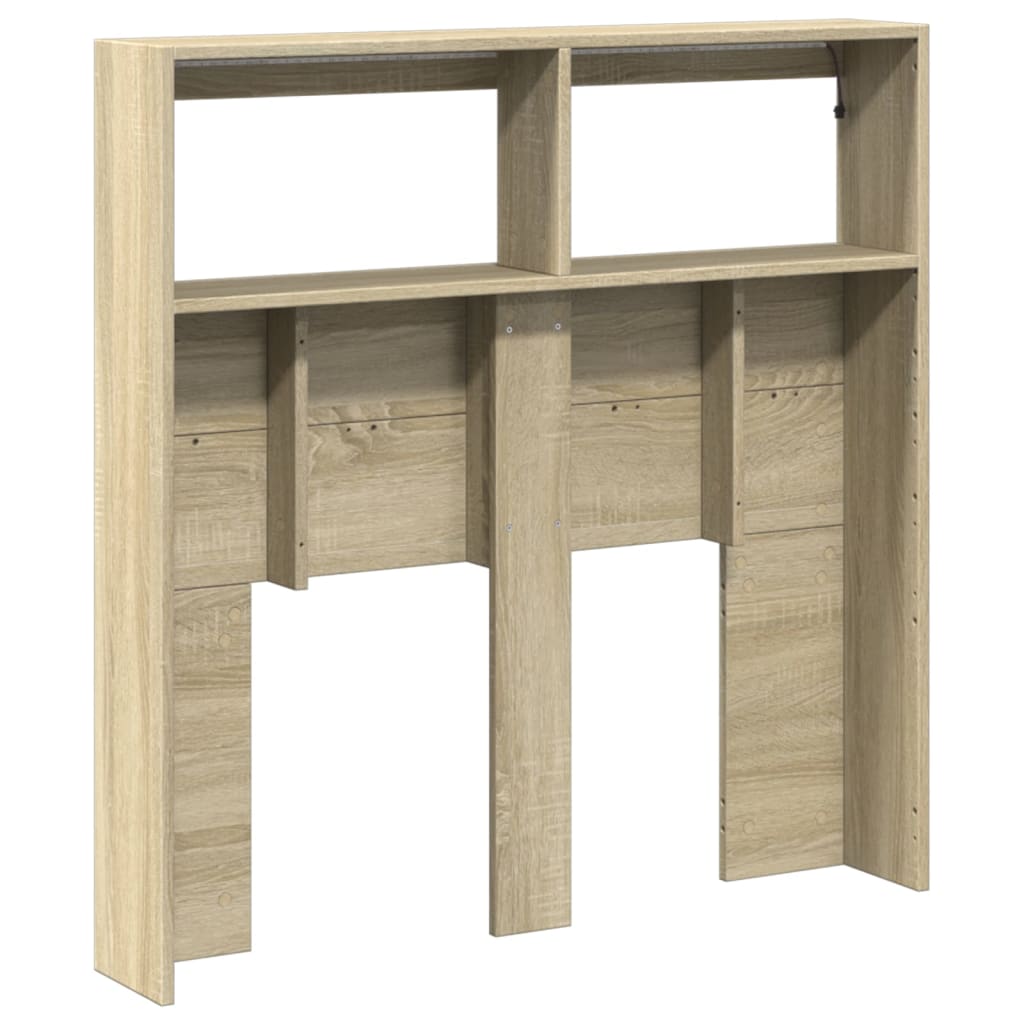 LED Headboard Cabinet, Sonoma Oak, 100x17x102 cm - Modern Style