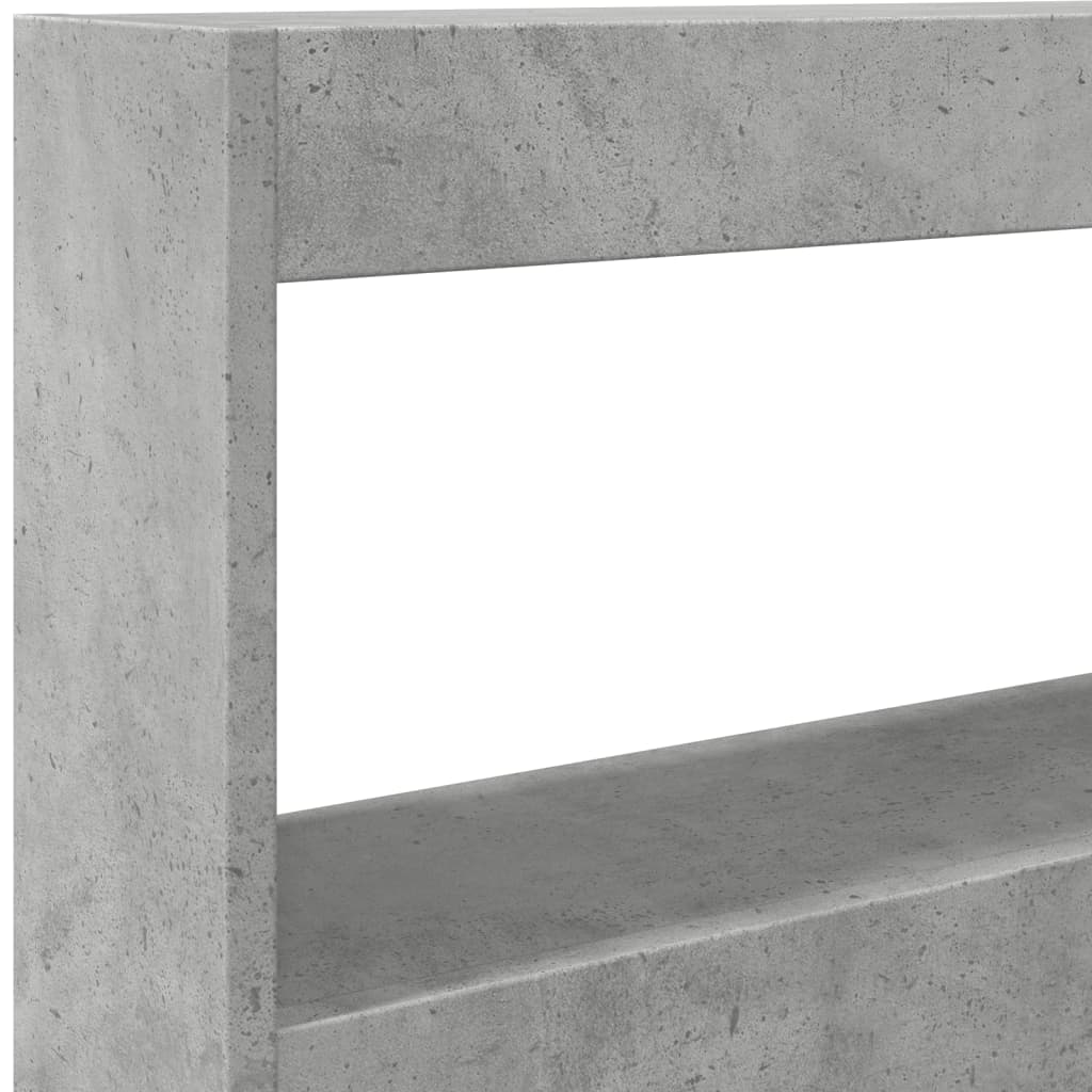 LED Headboard Cabinet, Concrete Grey, 100x17x102 cm - Modern Design