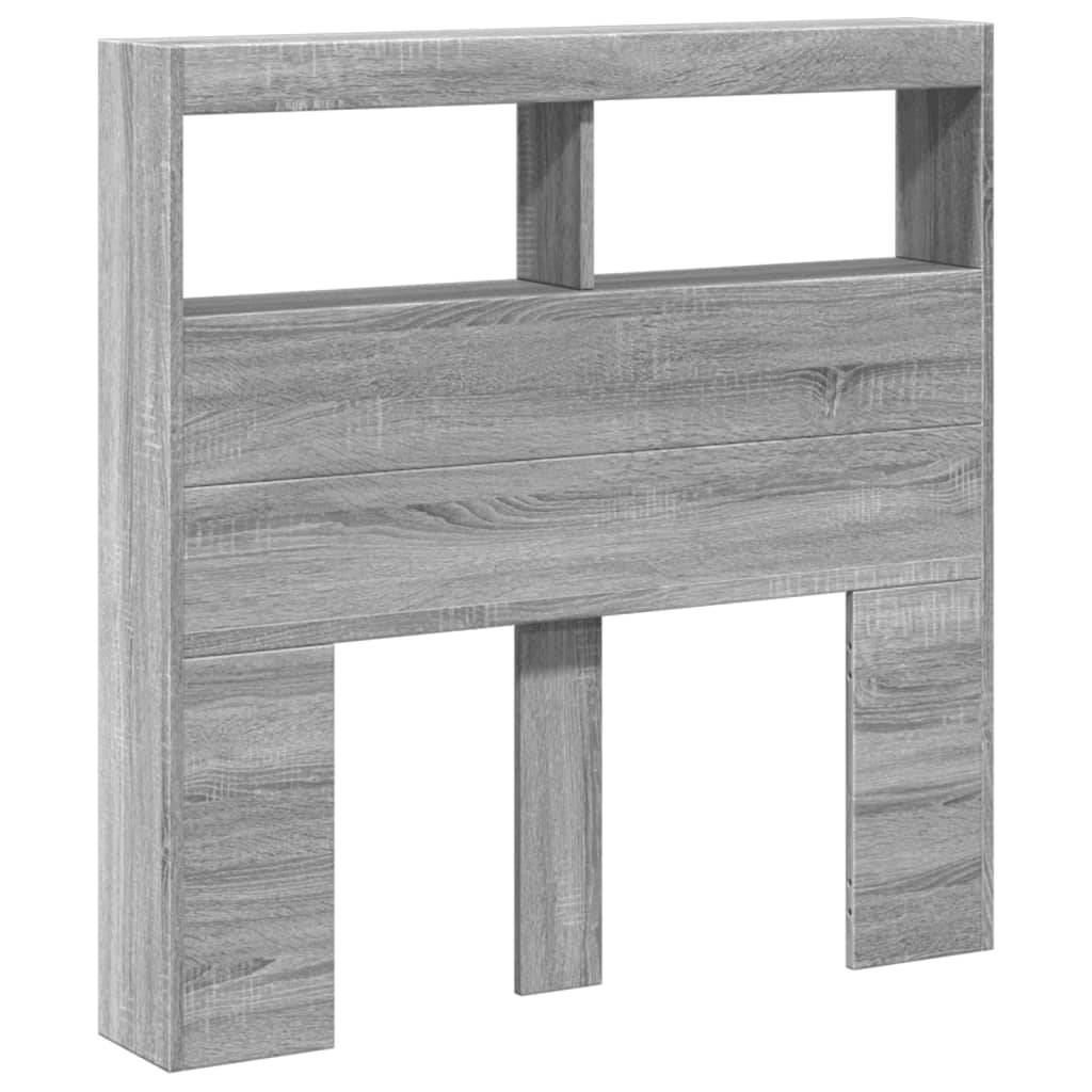 LED Headboard Cabinet in Grey Sonoma, 100x17x102 cm