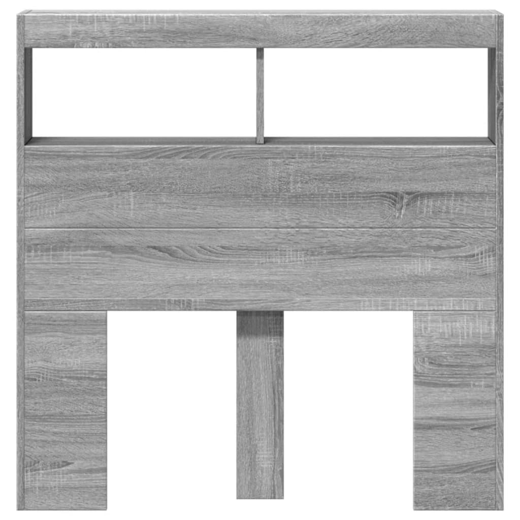 LED Headboard Cabinet in Grey Sonoma, 100x17x102 cm