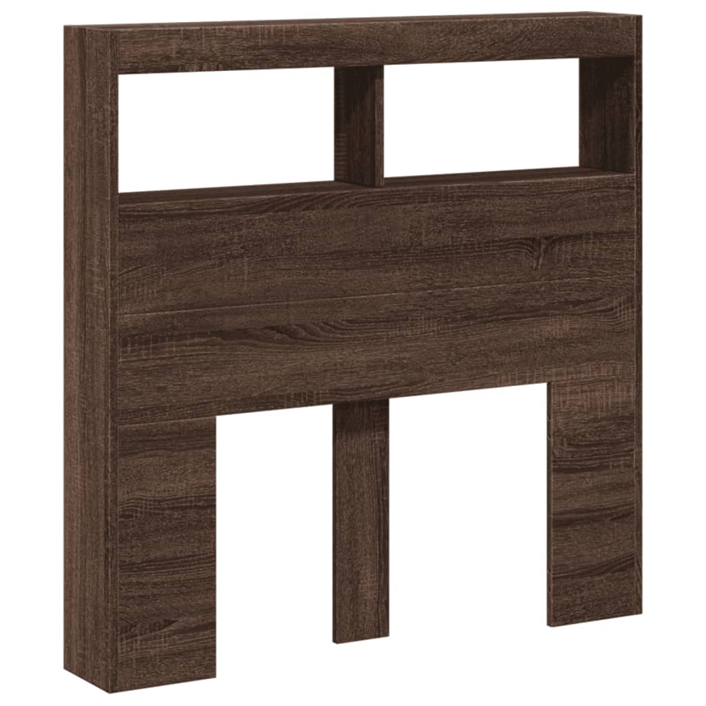 LED Headboard Cabinet, Brown Oak, 100x17x102 cm - Stylish & Functional