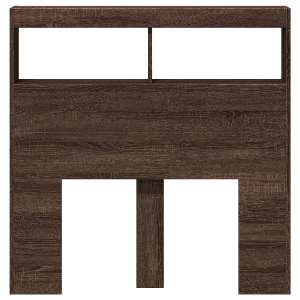 LED Headboard Cabinet, Brown Oak, 100x17x102 cm - Stylish & Functional