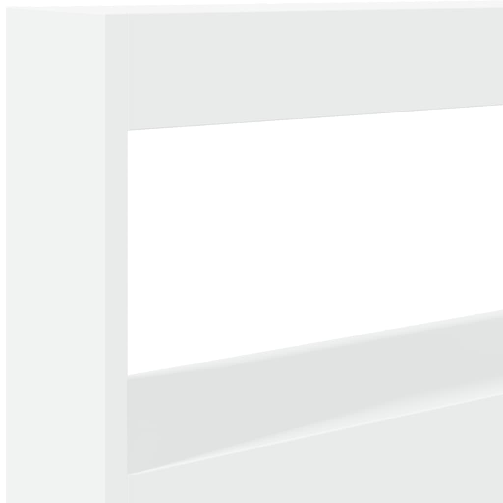 LED White Headboard Cabinet, Wood, 120x17x102 cm