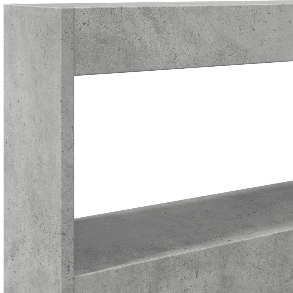 LED Headboard Cabinet - Concrete Grey, 120x17x102 cm
