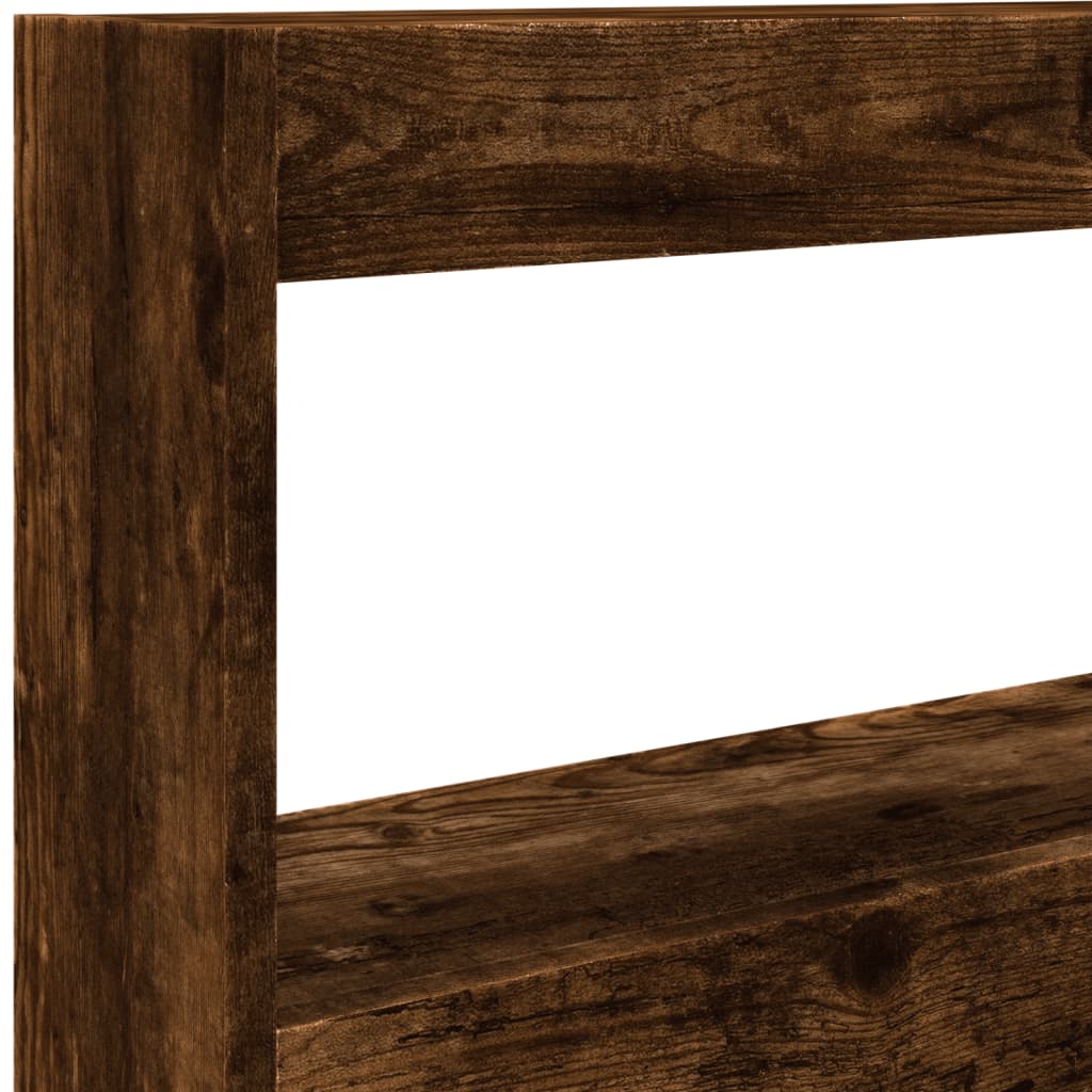LED Headboard Cabinet, Smoked Oak, 120x17x102 cm