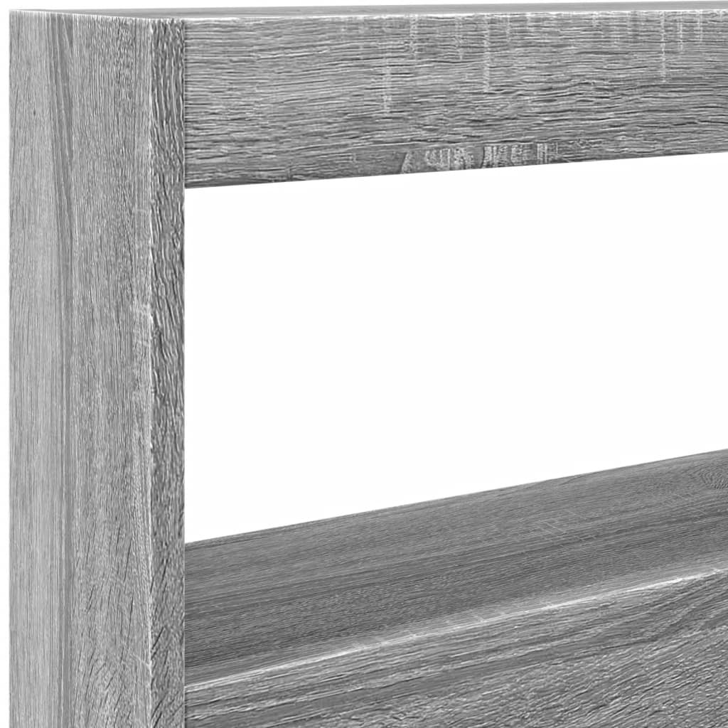 LED Grey Sonoma Headboard Cabinet - 120x17x102 cm, Stylish Storage