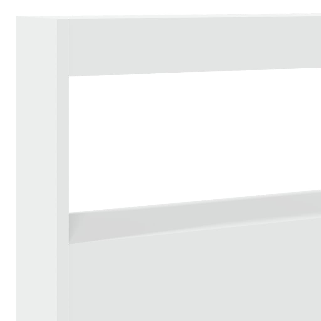White LED Headboard Cabinet, 140x17x102 cm - Sleek & Modern Design